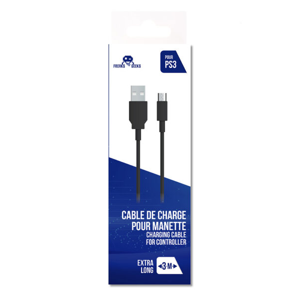 Cable de recharge manette PS3 - Boite