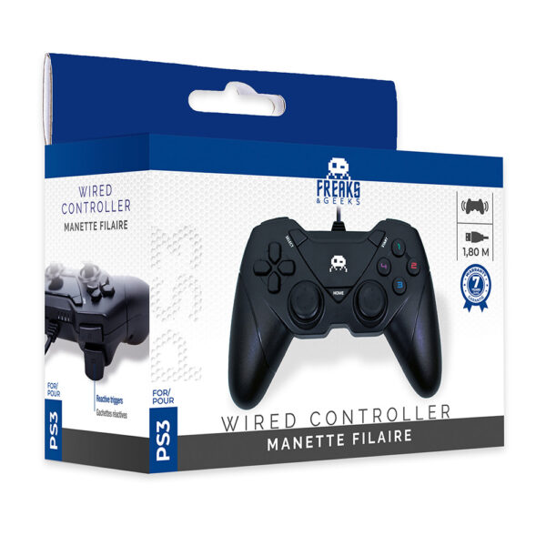 Manette PS3 / PC - Filaire - Noire