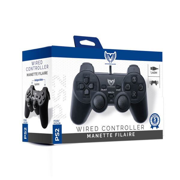 Manette - PS2 - Noire - Boite