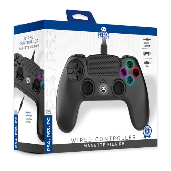 Manette PS4 - Filaire - Noire