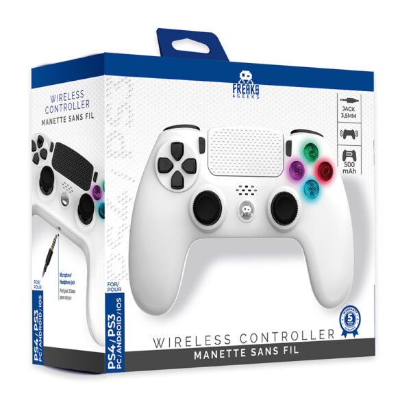 Manette PS4 - Sans fil - Blanche