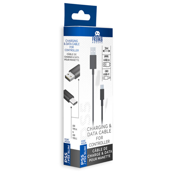 Cable de recharge PS5 de 3m type C (Embout secteur non inclus) - Boite