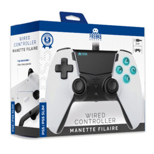 Manette PS5 - Filaire - Noire et blanche
