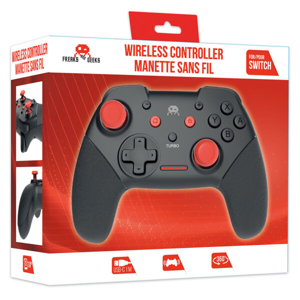 Manette Switch - Sans fil - Noire et rouge