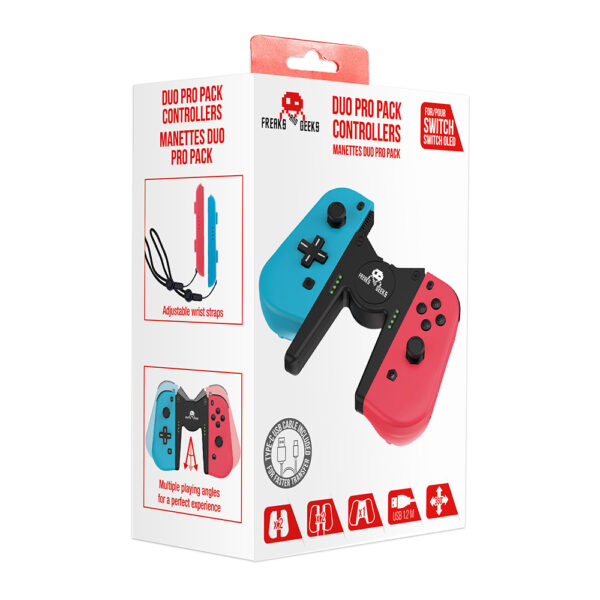 Manettes duo pro pack type Joy-Con - USB type-C - Bleu / Rouge - Boite