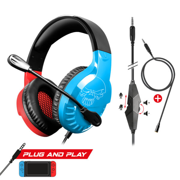 Casque pro H3 avec micro PS4 / Xbox One / Switch / Bleu et rouge - Détails