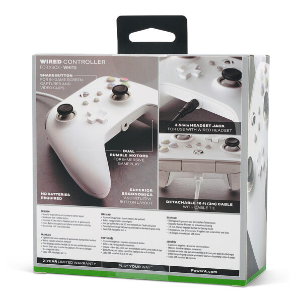 Manette Xbox One / Series X|S et PC - Filaire - Blanche