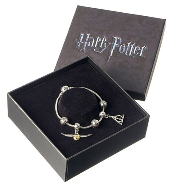 Bijoux - Bracelet - Reliques de la mort - Vif d’or - 3 perles de sort - Harry Potter - Emballage