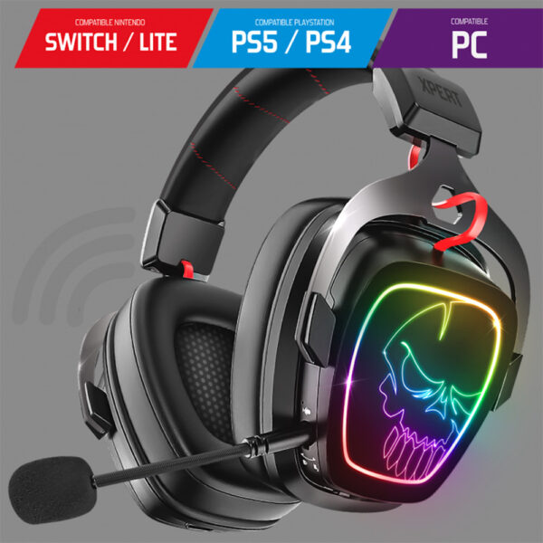 Casque gaming XPERT H1500 son 7.1 avec micro - PS4 / PS5 / PC / Mac / Switch - Sans fil - RGB