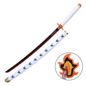 Katana en bambou - Inspire du katana de Rengoku Kyojuro (Demon Slayer)