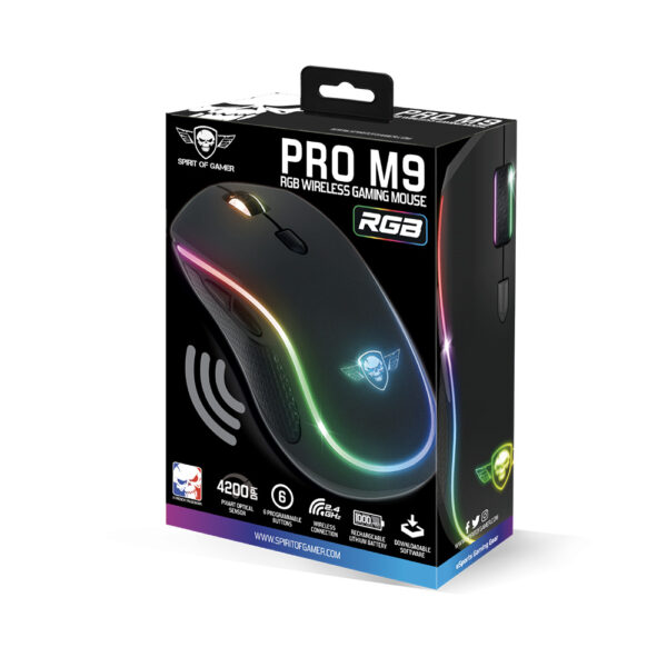 Souris sans fil - Spirit Of Gamer - Pro M9 - RGB - Boite