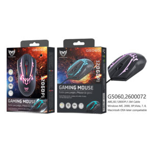 Souris gamer filaire - 1200 DPI - 7 LED - Noire