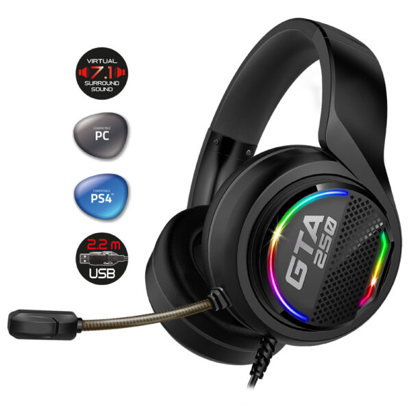 Casque gaming GTA 250 avec micro - PS4 / PC - RGB