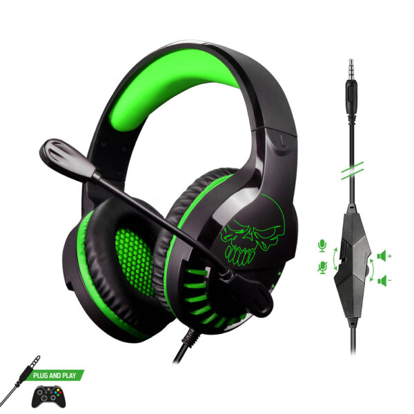 Casque pro H3 avec micro - PS4 / PS5 / Xbox One / Series X / Switch - Vert - Télécommande volume