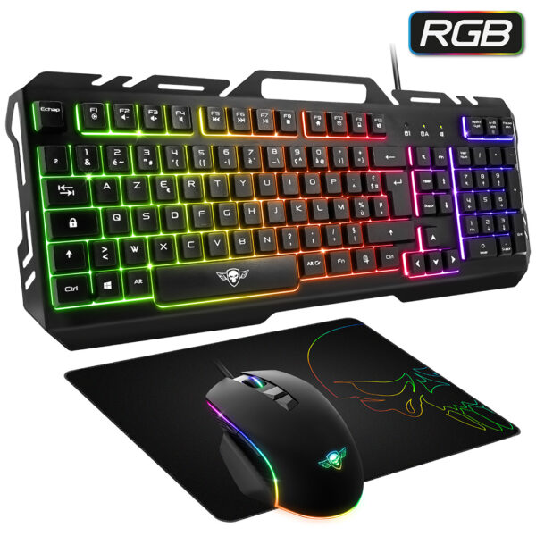 Pack gaming clavier Pro MK5 / Souris filaire / Tapis de souris - RGB - Spirit Of Gamer