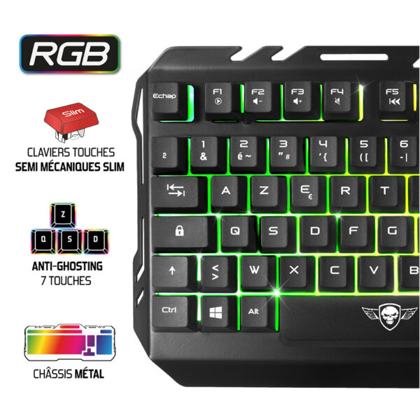 Pack clavier Pro MK5 / Souris filaire / Tapis de souris - RGB - Spirit Of Gamer - Détails 1