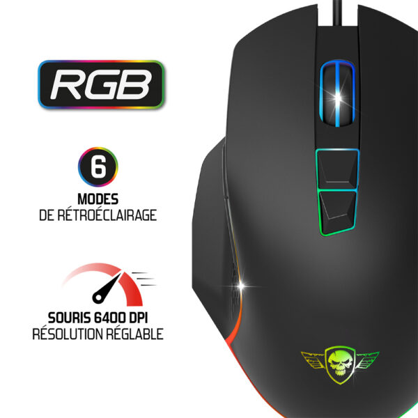 Pack clavier Pro MK5 / Souris filaire / Tapis de souris - RGB - Spirit Of Gamer - Détails 2