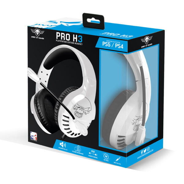 Casque Pro H3 avec micro - PS4 / PS5 - Blanc - Boite