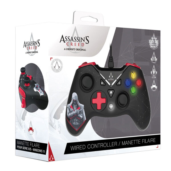 Manette PC - Filaire - Assassin's Creed - Noire et rouge