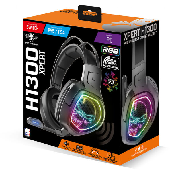 Casque XPERT H1300 avec micro - PS4 / PS5 / Switch / Switch Lite / PC - RGB - Boite