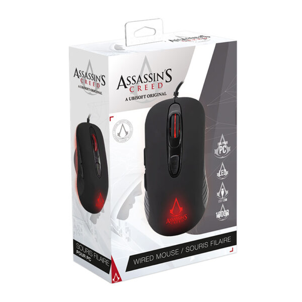 Souris gamer filaire - 3600 DPI - LED - Assassin's Creed - Noir