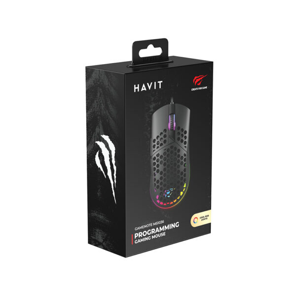 Souris gamer filaire - RGB - Ajourée - HAVIT