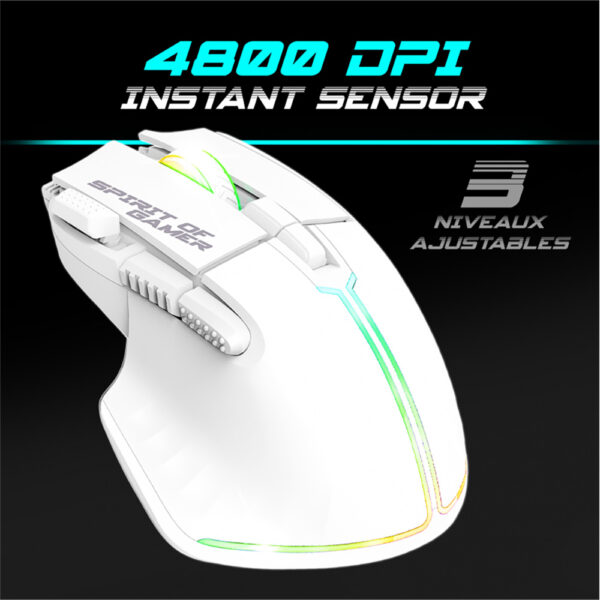 Pack Gamer Ultimate 600 sans fil blanc - Clavier / Souris - Spirit Of Gamer - DPI