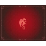 Tapis de jeu de cartes - Dragon rouge grenat - Neoprène