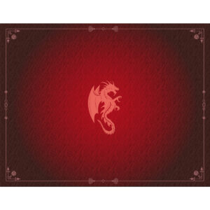 Tapis de jeu de cartes - Dragon rouge grenat - Neoprène