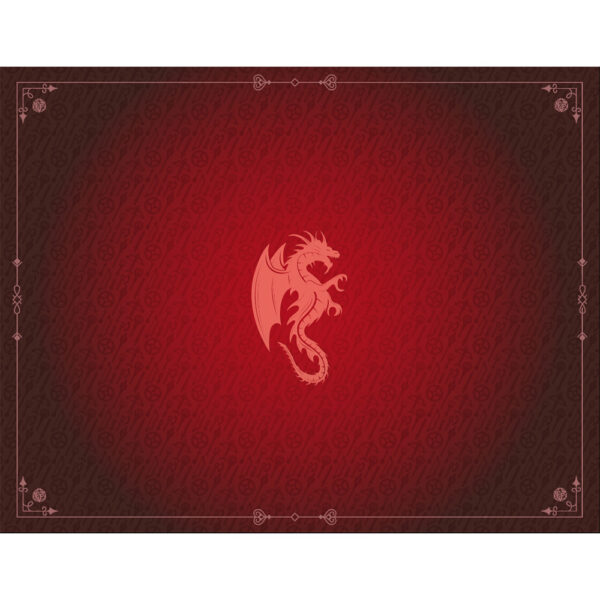 Tapis de jeu de cartes - Dragon rouge grenat - Neoprène