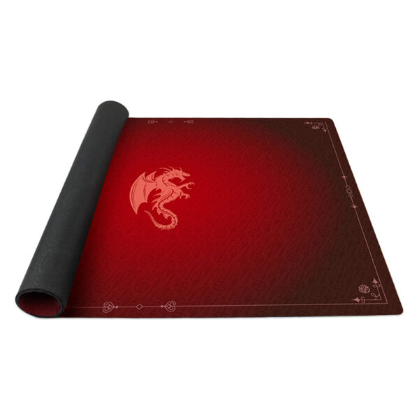 Tapis de jeu de cartes - Dragon rouge grenat - Neoprène