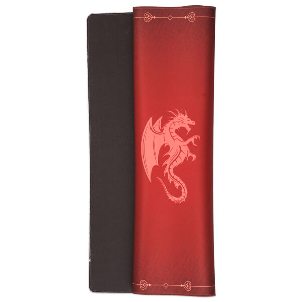 Tapis de jeu de cartes - Dragon rouge grenat - Neoprène