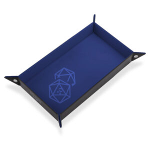 Piste de dés couloir - D20 bleu - Cuir et velours
