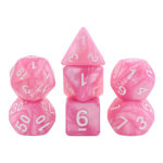 Lot de 7 dés multi-format - Rose nacré