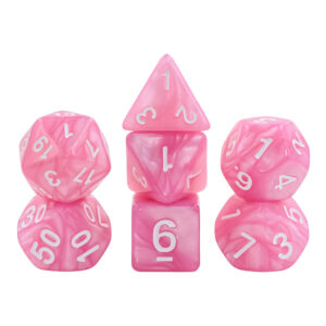 Lot de 7 dés multi-format - Rose nacré