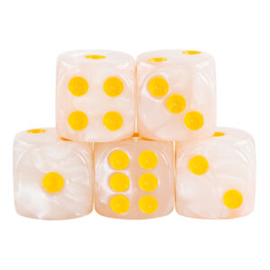 Lot de 5 dés 6 faces - White Pearl