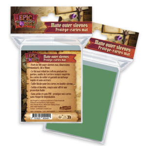 Lot de 100 sleeves vert mat - 66 x 91 mm