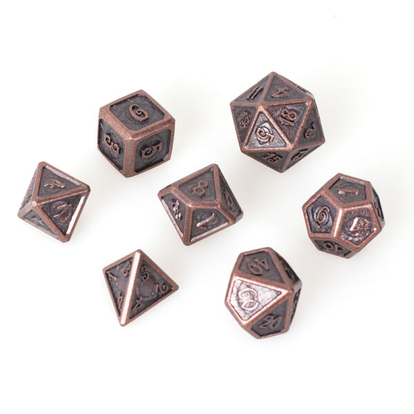 Lot de 7 dés en métal – Devil eye bronze