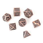 Lot de 7 dés en métal – Glazed copper