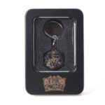 Porte-clé D20 - Lot de 7 mini dés (5mm) - Noir et doré