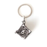 Porte-clé D6 - Lot de 7 mini dés (5mm) - Argent