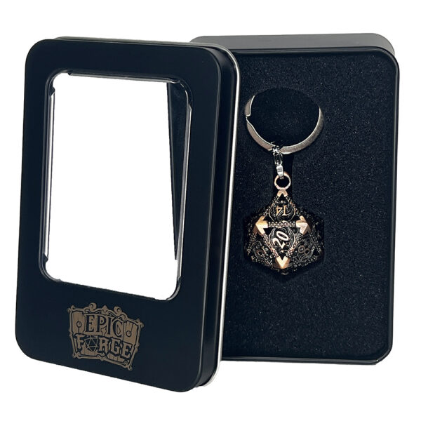 Porte-clé D20 - Lot de 7 mini dés (5mm) - Vieux rose