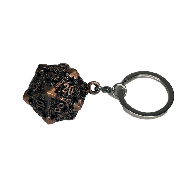 Porte-clé D20 - Lot de 7 mini dés (5mm) - Vieux rose