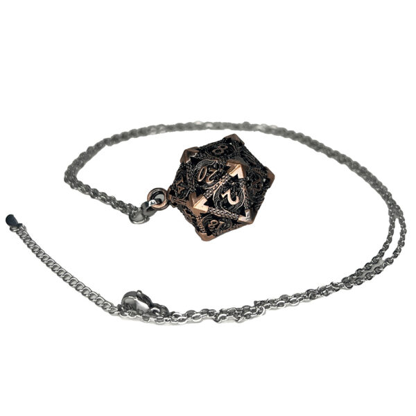 Porte-clé D20 - Lot de 7 mini dés (5mm) - Vieux rose