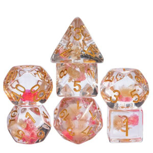 Lot de 7 dés - Résine - Printemps