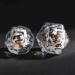 Lot de 7 dés - Résine - Crâne