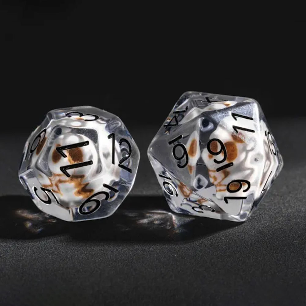 Lot de 7 dés - Résine - Crâne