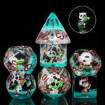 Lot de 7 dés - Résine - Panda