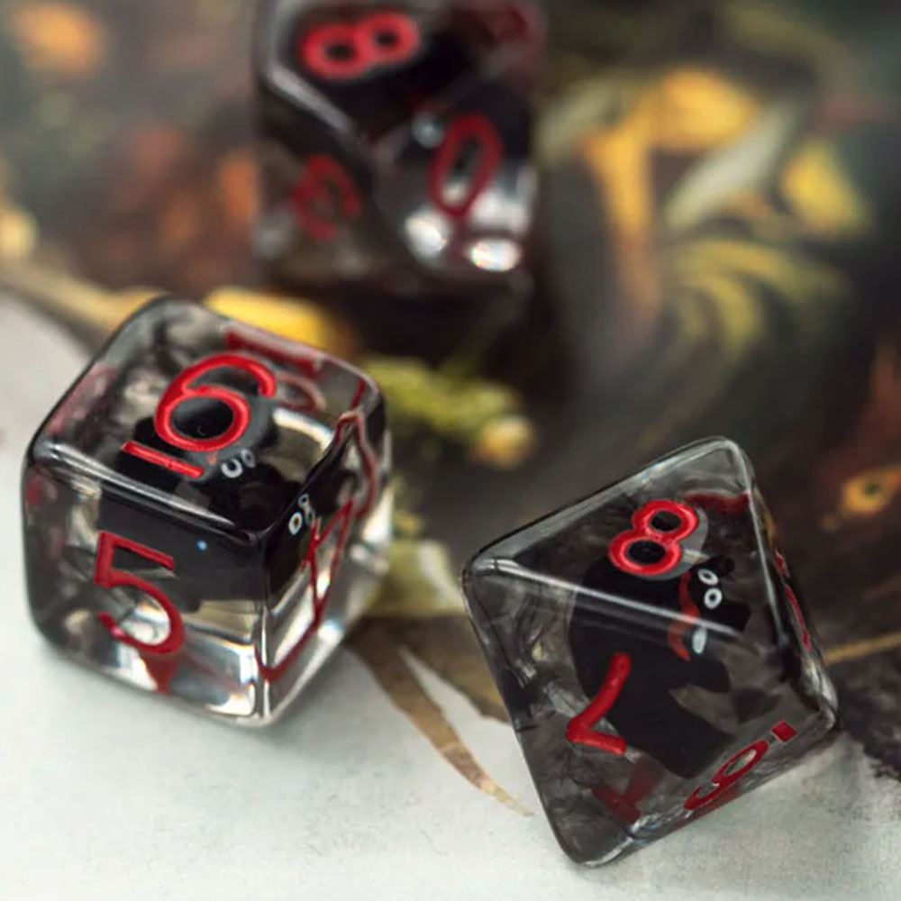 Lot de 7 dés - Résine - Chauve-souris