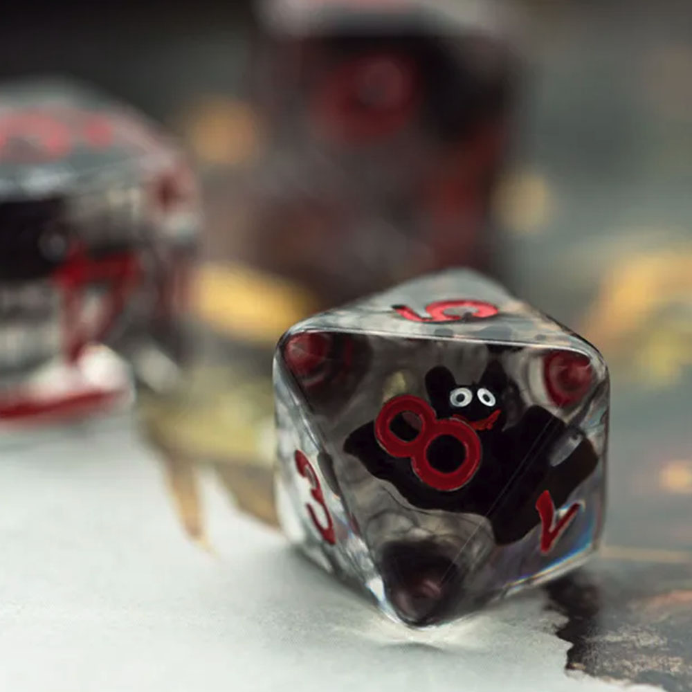 Lot de 7 dés - Résine - Chauve-souris